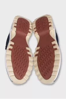 Men's blue sneakers made of combined material