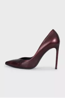 Red leather shoes
