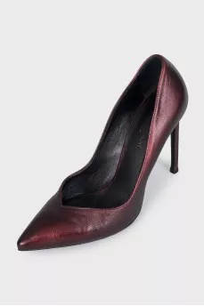 Red leather shoes