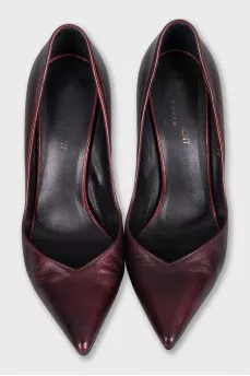 Red leather shoes