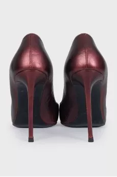 Red leather shoes