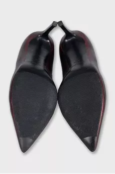 Red leather shoes
