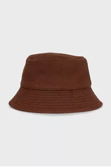 Brown Panama hat with logo