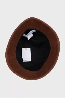Brown Panama hat with logo