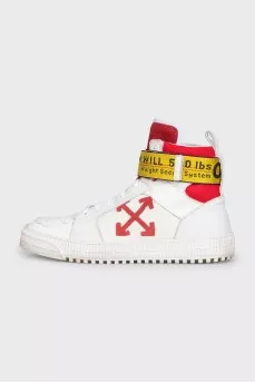 Men's white high-top sneakers