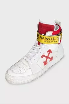 Men's white high-top sneakers