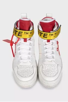 Men's white high-top sneakers