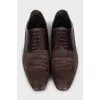Мужские туфли из кожи с перфорацией и шнуровкой