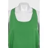 Silk blouse with mesh insert