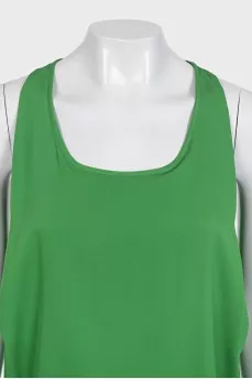 Silk blouse with mesh insert