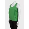 Silk blouse with mesh insert
