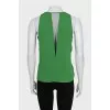 Silk blouse with mesh insert