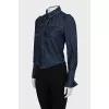 Blue denim shirt with patch pockets