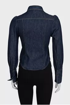 Blue denim shirt with patch pockets