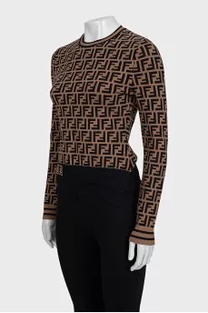 Brown jumper with signature print
