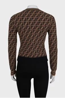 Brown jumper with signature print