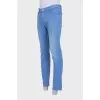 Men's light blue jeans with embroidery