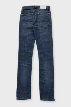 Low-rise blue jeans