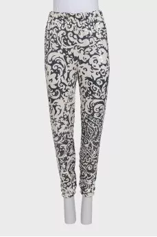 Black and white trousers decorated with sequins