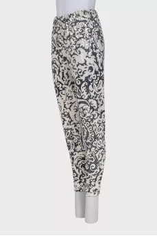 Black and white trousers decorated with sequins