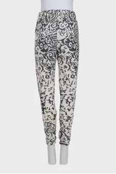 Black and white trousers decorated with sequins