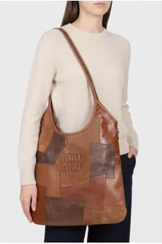 Brown bag with branded embroidery