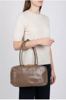 Brown embossed tote