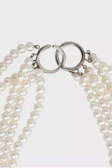 Pearl necklace with silver clasp
