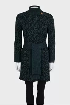 Black cardigan with a belt