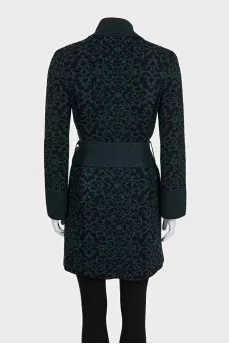 Black cardigan with a belt