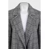 Gray cropped plaid coat