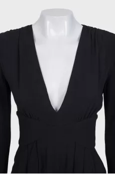 Black fitted jumpsuit with shorts