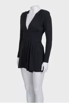 Black fitted jumpsuit with shorts