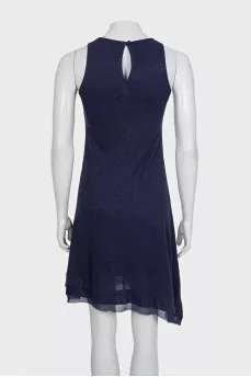 Blue A-line dress
