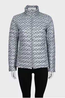 Light blue printed zip-up jacket