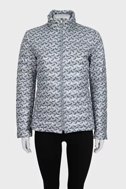 Light blue printed zip-up jacket