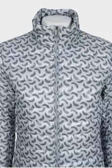 Light blue printed zip-up jacket