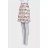 White A-line printed skirt