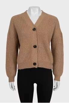 Brown loose-fitting cardigan