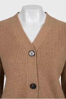 Brown loose-fitting cardigan
