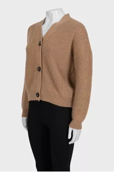 Brown loose-fitting cardigan