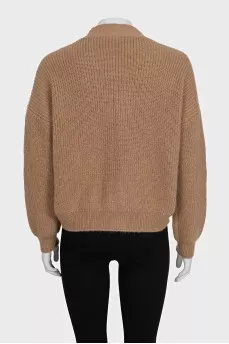 Brown loose-fitting cardigan