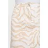 Beige printed button-up skirt