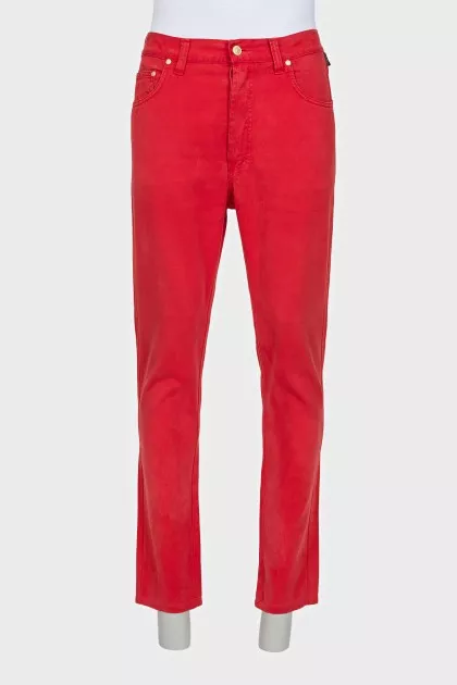 Men's jeans with branded buttons