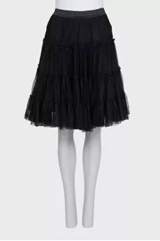 Black mesh skirt with elastic band