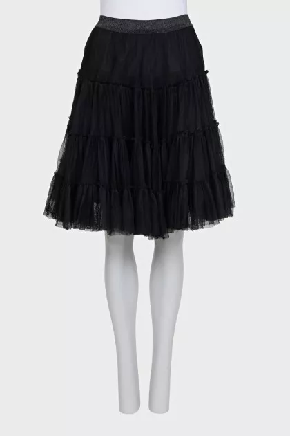 Black mesh skirt with elastic band