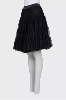 Black mesh skirt with elastic band