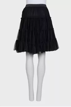 Black mesh skirt with elastic band
