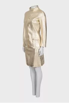 Golden fitted suit