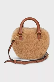 Brown teddy crossbody